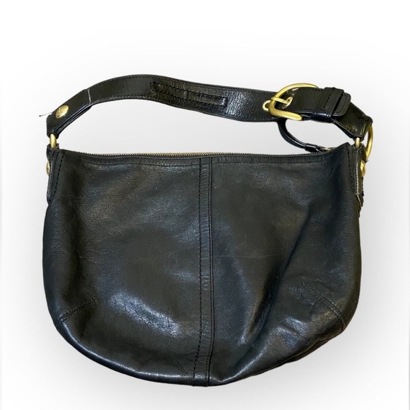 COACH Black Sufflette Leather Saddle Hobo Bag Shoulder Purse Handbag.. NWOT.. - Picture 5 of 10